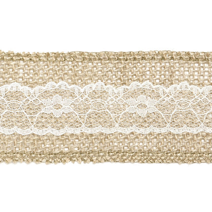 Ruban de jute dentelle blanc 5cm 5m