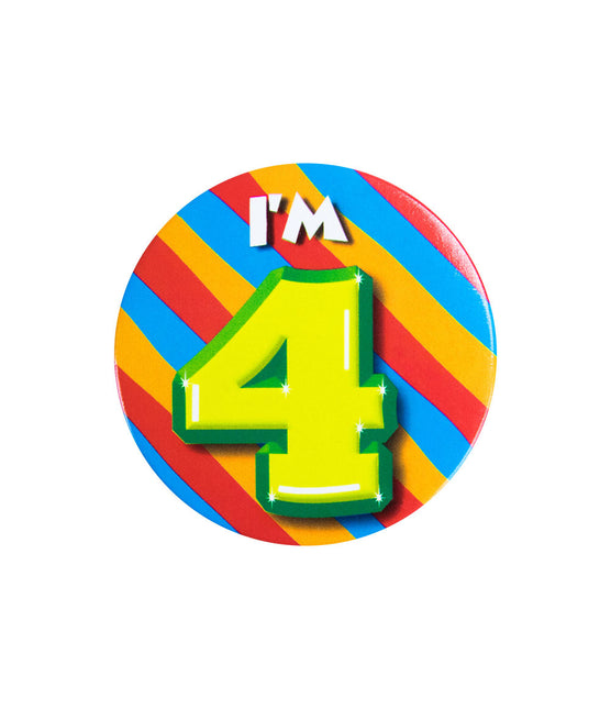 Je suis 4 Bouton 4 ans 5.5cm