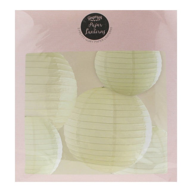 Lanternes de douche de bébé couleur ivoire 5 pièces