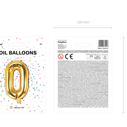 Ballon de baudruche Lettre O Or Vide 35cm