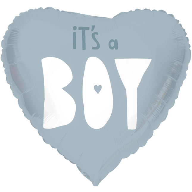 Ballon à l'hélium Heart It's A Boy Bleu Vide 45cm