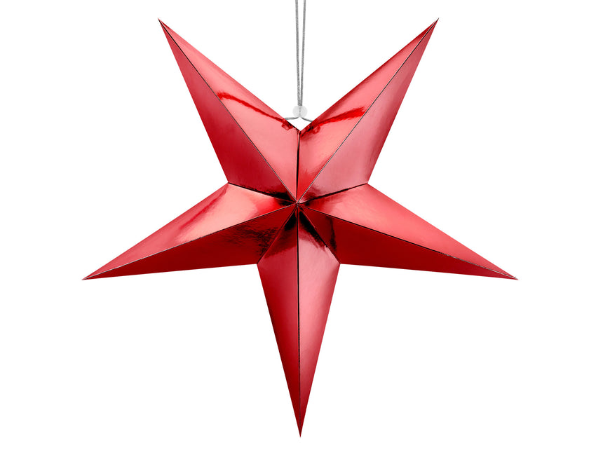 Lampion rouge étoile 70cm