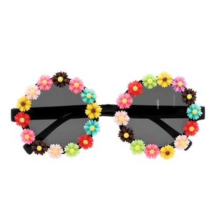 Lunettes noires Fleurs