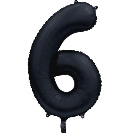 Ballon à figures noir 6 ans brillant 86cm