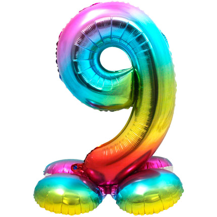 Ballon de baudruche Figure 9 Arc-en-ciel avec support 72cm