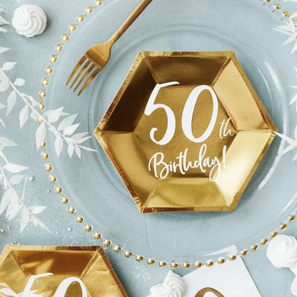 Assiettes 50 ans or 20cm 6pcs