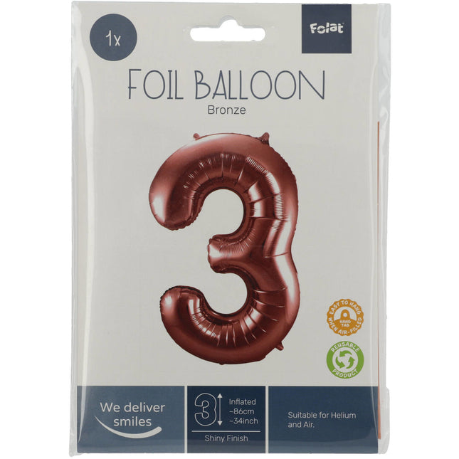 Ballon de baudruche Figure 3 Bronze XL 86cm vide