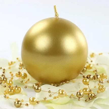 Bougies Globe Or Métallique 8cm 6pcs