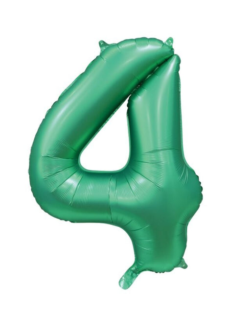 Ballon numéro vert 4 ans brillant 86cm
