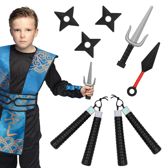 Set d'armes factices Ninja Garçon 7 pièces