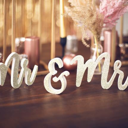 Décoration de table Monsieur & Madame 50cm