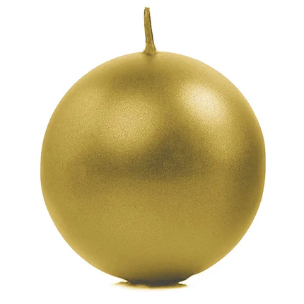 Bougies Globe Or Métallique 8cm 6pcs