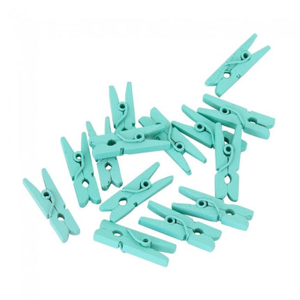 Mini piquets en bois vert menthe 24 pièces
