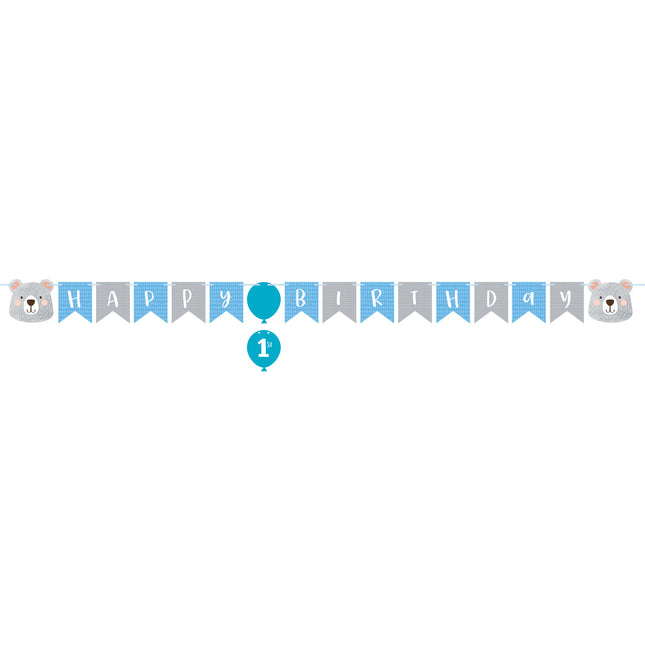 Ours de la guirlande Happy Birthday 1.8m