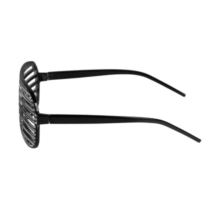 Lunettes noires rayées pailletées