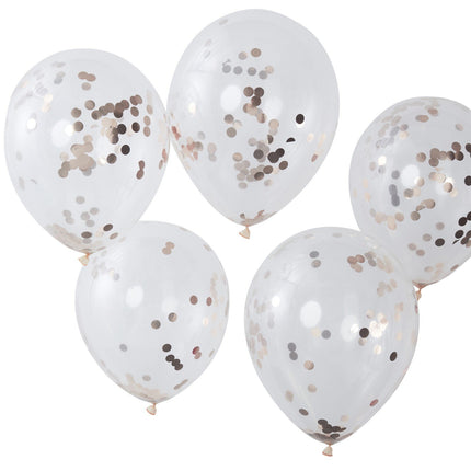 Ballons confettis or rose 30cm 5pcs