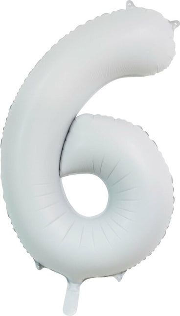 Ballon à figures blanc 6 ans brillant 86cm
