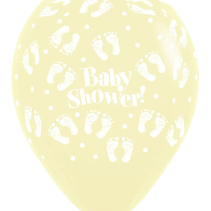 Ballons Baby Shower Footprints Pastel Matte Mix 30cm 25pcs