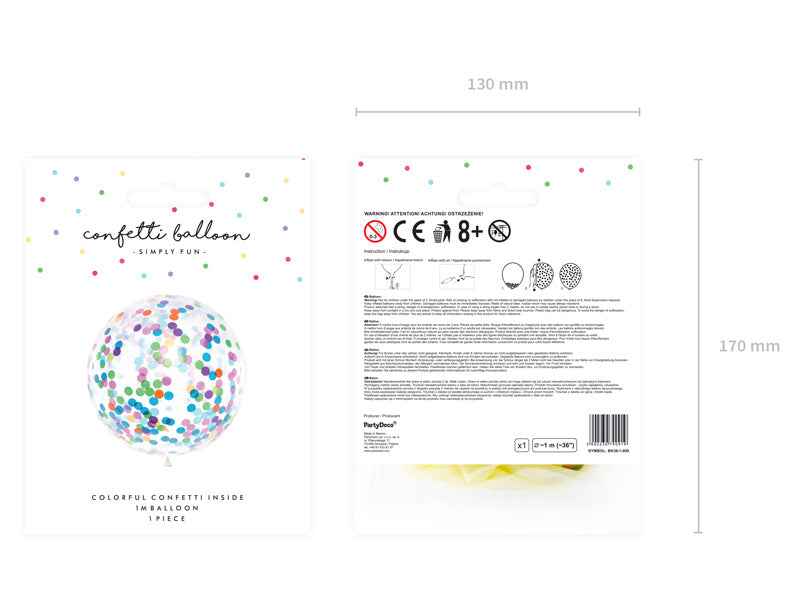Ballon confetti 1m
