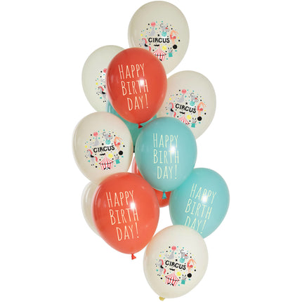 Bon anniversaire Ballons Circus 33cm 12pcs