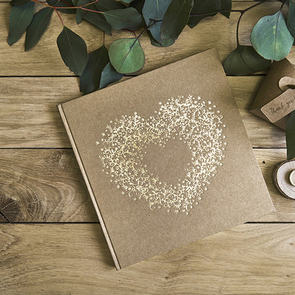 Livre d'or Coeur Marron 20.5cm