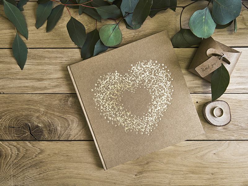 Livre d'or Coeur Marron 20.5cm