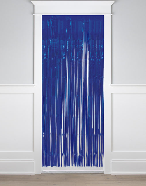 Rideau de porte bleu foncé 2m