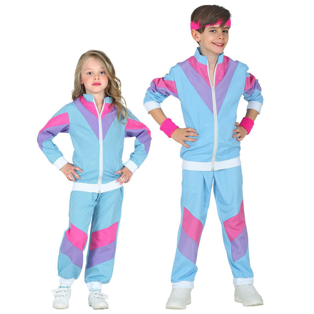 Neon 80S Tracksuit Fault Blue Child