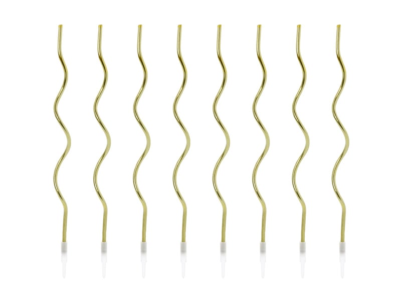 Bougies bouclées or 14cm 8pcs