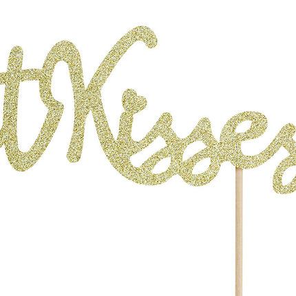 Décor de gâteau Sweet Kisses Gold 16cm