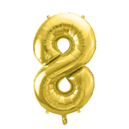 8 Year Figure Balloon Gold Empty 72cm