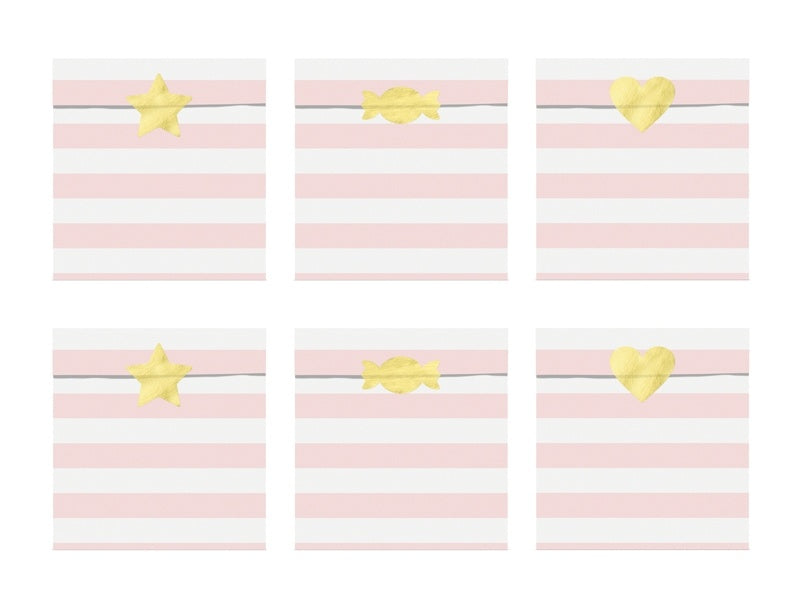 Sacs de partage rose clair 14cm 6pcs