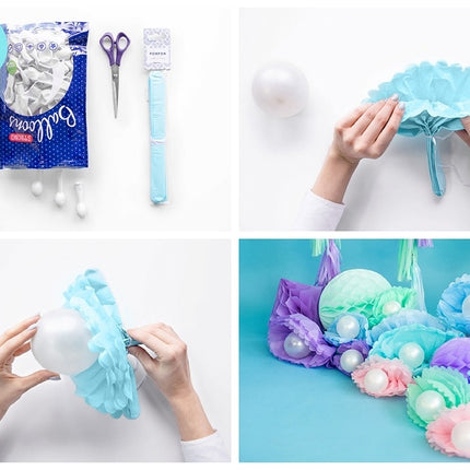 Pompon bleu ciel 25cm