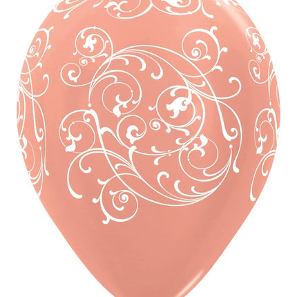 Ballons Filigree Metallic Rose Gold 30cm 25pcs