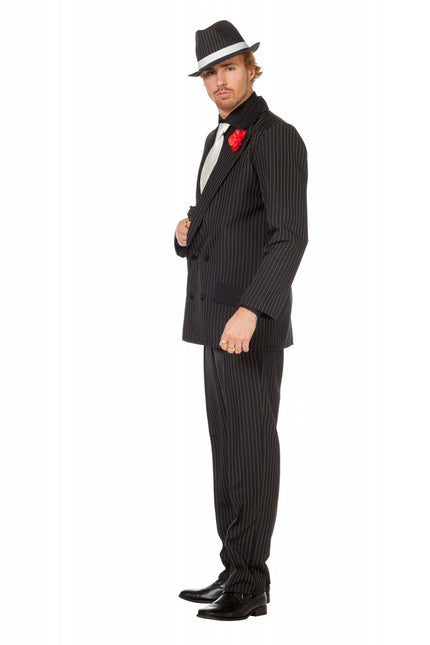 Costume de mafia noir et blanc