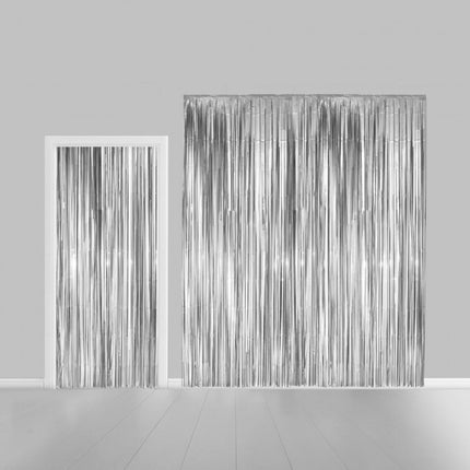 Rideau de porte argenté 2.15m