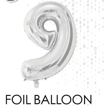 Ballon de baudruche Figure 9 Argent 66cm