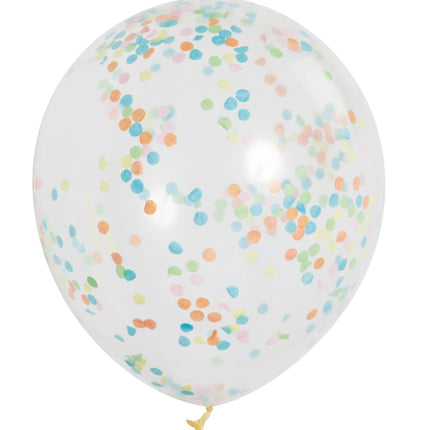Ballons confettis colorés 30.5cm 6pcs