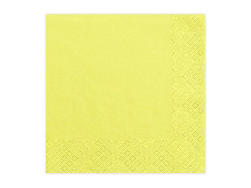 Serviettes de table jaune clair 33cm 20pcs