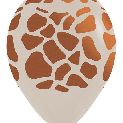 Ballons Girafe Blanc Sable Encre Cuivre 30cm 25pcs