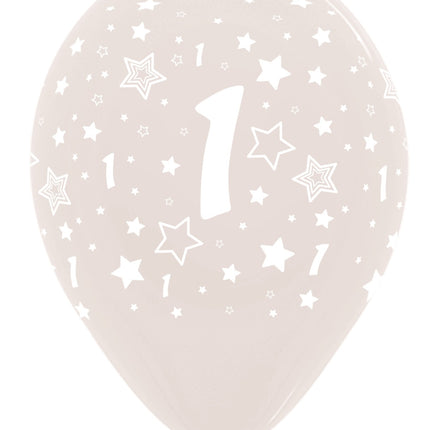 Ballons Number 1 Crystal Clear 30cm 25pcs