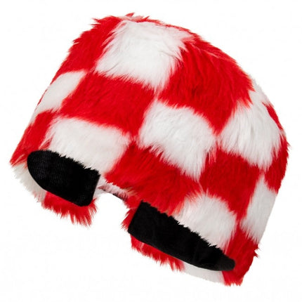 Bonnet de fourrure Rouge Blanc Bloqué