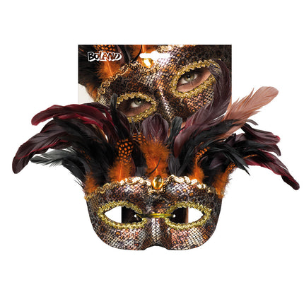 Masque d'Halloween Plumes vaudou