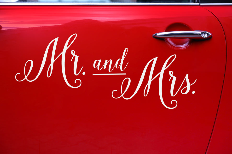 Autocollant de mariage Mr, et Mrs, 3pcs.