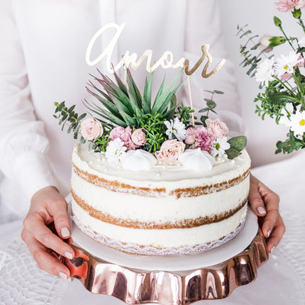 Décor de gâteau Amour Gold 22.5cm