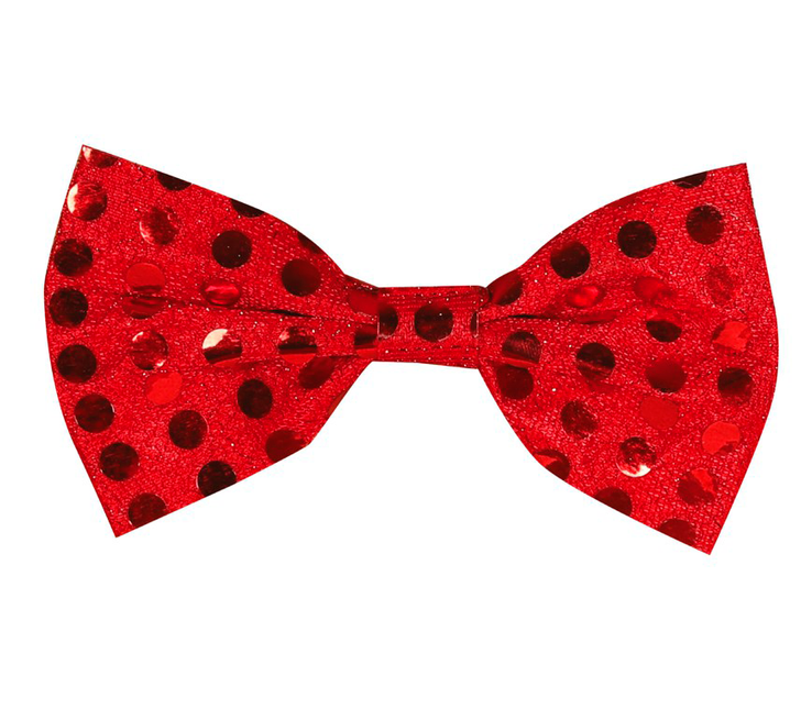Noeud rouge à paillettes 11cm