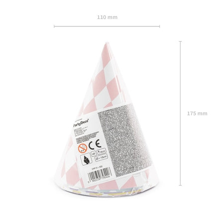 Chapeaux de fête colorés 10cm 6pcs