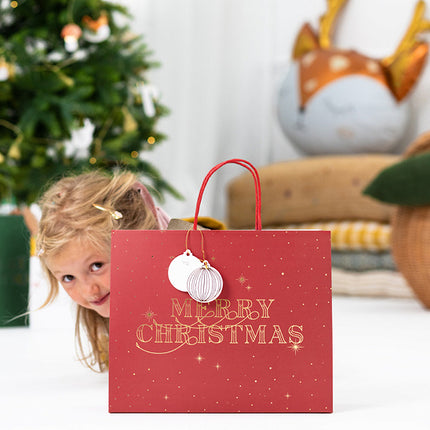 Sac cadeau Joyeux Noël Rouge 32.5cm