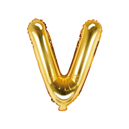 Ballon de baudruche Lettre V Or Vide 35cm