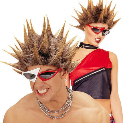 Perruque blonde brune Punk